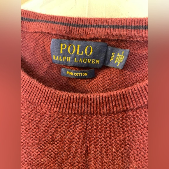 Polo Ralph Lauren Men's Burgundy pullover size small - Picture 4 of 5